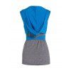 Crossover Bandage Sleeveless Hooded Crop Top And V Neck Spaghetti Strap Camisole Two Piece Set - BLUE XXL