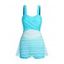 Ensemble de Bikini de Bain Tankini Croisé Evidé Matelassé Deux Pièces de Swimwear - Vert clair XL