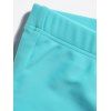Maillot de Bain Tankini Modeste Ajouré Géométrique à Taille Haute à Lacets - Bleu clair XL