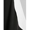 Robe Haute Basse Epaule Dénudée avec Bouton Deux Pièces - Noir M