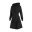 Plain Lace Up Drawstring Hooded Dress - BLACK 2XL
