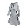 Mini Robe à Capuche à Lacets et Cordon de Serrage - Gris L