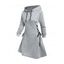 Plain Lace Up Drawstring Hooded Dress - GRAY 3XL