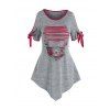 T-shirt Chiné Noué Déchiré - Gris Clair L