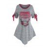 T-shirt Chiné Noué Déchiré - Gris Clair XXXL
