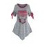 T-shirt Chiné Noué Déchiré - Gris Clair XXXL