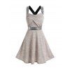 Robe Ligne A à Bretelle Croisée au Dos à Paillettes - Bronze 3XL
