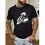 T-shirt à Col Rond à Imprimé Crâne et Bière en Coton - Noir XXL