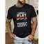 T-shirt Décontracté à Imprimé Graphique Slogan à Manches Courtes à Col Rond - Noir XL