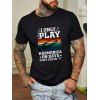 T-shirt Décontracté à Imprimé Graphique Slogan à Manches Courtes à Col Rond - Noir XXL