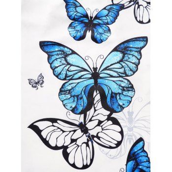 Colored Butterfly Print Dress Crisscross Sleeveless A Line Mini Dress
