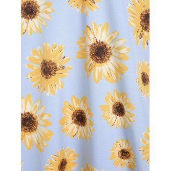 Guipure Lace Sunflower Print Cami Dress