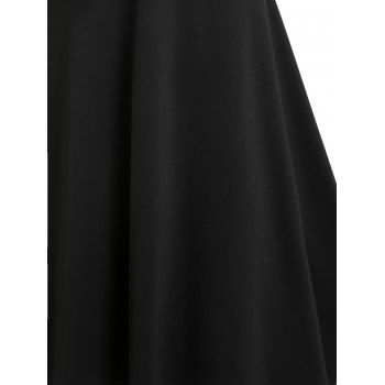 Punk Gothic Dress Lace Up D-ring Eyelet Straps A Line Dress Sleeveless High Waist Dress