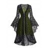 Ensemble de Haut D'Halloween Gothique en Maille à Bretelle Ajustable Croisée - Noir XL