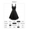 Robe Ligne A à Bretelle Anneau en D sans Manches à Lacets à Taille Haute - Noir S