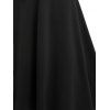 Robe Ligne A à Bretelle Anneau en D sans Manches à Lacets à Taille Haute - Noir S
