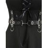 Robe Ligne A à Bretelle Anneau en D sans Manches à Lacets à Taille Haute - Noir S