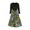 Robe Fourreau Ceinturée à Imprimé Fleur  - multicolor A L