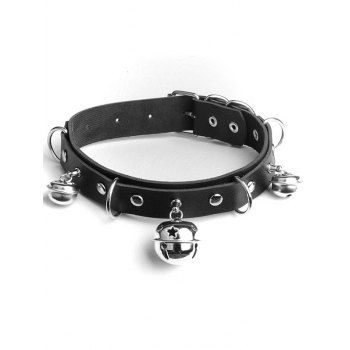 Metal Bell D-ring Adjustable Buckle Punk Choker Necklace