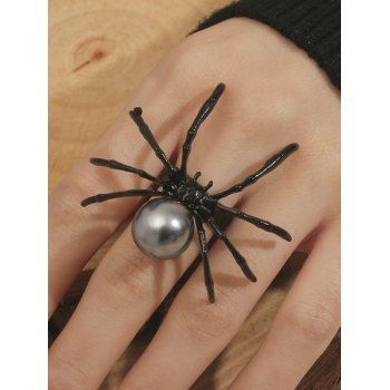 

Spider Pattern Halloween Trendy Ring, Black