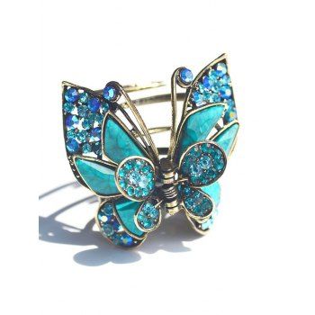 Colorful Butterfly Pattern Rhinestones Trendy Hair Claws