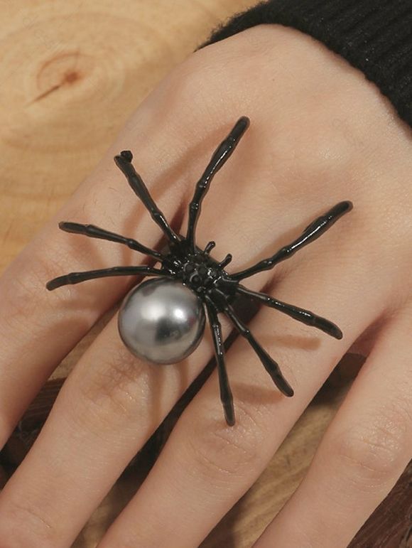 Bague Tendance Motif Araignée pour Halloween - Noir 