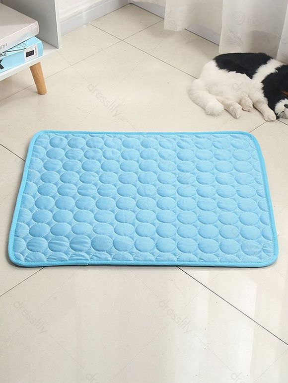 Coussin d'été Pliable et Respirant pour Animaux de Compagnie Chat et Chien - Bleu 