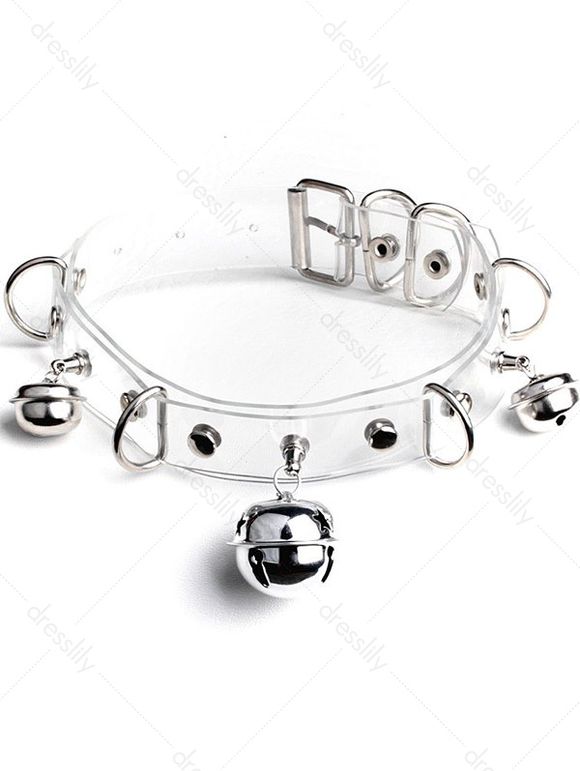Collier Ras-du-Cou Réglable Bouclé Anneau en Métal - Transparent 1PC
