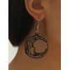 Boucles D'Oreilles Pendantes Motif de Visage de Lune - Noir 