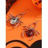 Boucles D'Oreilles Pendantes Motif Araignée pour Halloween - Argent 