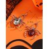 Boucles D'Oreilles Pendantes Motif Araignée pour Halloween - Argent 