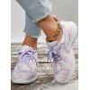 Tie Dye Print Lace Up Front Breathable Sporty Sneakers - Violet clair EU 41