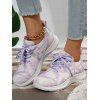 Tie Dye Print Lace Up Front Breathable Sporty Sneakers - Violet clair EU 43