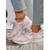 Tie Dye Print Lace Up Front Breathable Sporty Sneakers - Rose EU 37