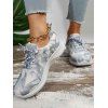 Tie Dye Print Lace Up Front Breathable Sporty Sneakers - Gris EU 37