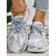 Tie Dye Print Lace Up Front Breathable Sporty Sneakers - Gris EU 38