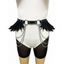 Ceinture Bouclée à Chaîne en Forme D'Aile en O en Faux Cuir à Frange - Noir 1PC