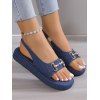 Plain Color Metal Decor Slingbacks Casual Sandals - Bleu profond EU 36