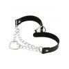 Collier Ras-de-Cou en Simili Cuir avec Boucle en Cœur et Chaîne - Noir 1PC
