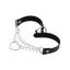 Collier Ras-de-Cou en Simili Cuir avec Boucle en Cœur et Chaîne - Noir 1PC