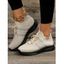 Breathable Lace Up Front Knit Detail Sports Sneakers - Noir EU 42