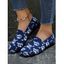 Skull Pattern Slip On Casual Flat Shoes - Bleu EU 42
