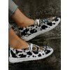 Sunflower and Cow Print Slip On Casual Shoes - Blanc EU 41
