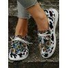 Sunflower and Cow Print Slip On Casual Shoes - Blanc EU 42