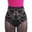 Ceinture Boucle Anneau en O Chaîne en Métal en Faux Cuir - Noir 1PC