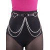 Ceinture Harnais en Simili Cuir avec Boucle en Forme de Cœur à Sculpture Creuse et Chaîne - Noir 1PC