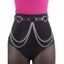 Ceinture Harnais en Simili Cuir avec Boucle en Forme de Cœur à Sculpture Creuse et Chaîne - Noir 1PC