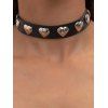 Collier Ras-de-Cou en Simili Cuir avec Pendentif en Forme de Cœur en Métal - Noir 1PC
