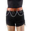 Ceinture avec Boucle en Chaîne et Etoile à Sculpture Creuse Style Punk - Brun 1PC