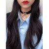 Collier Ras-de-Cou en Simili Cuir avec Boutons de Pression en Forme de Rond Style Punk - Noir 1PC
